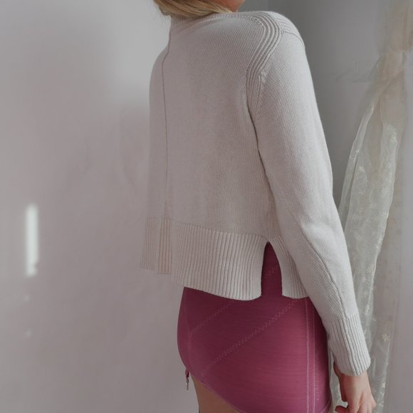 Lululemon | Cashlu boxy crewneck sweater knit pullover cashmere blend oatmeal m - Picture 2 of 11